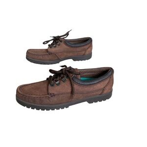 Natural Sport Brown Leather Lace-Up Boat Loafer women size 5N